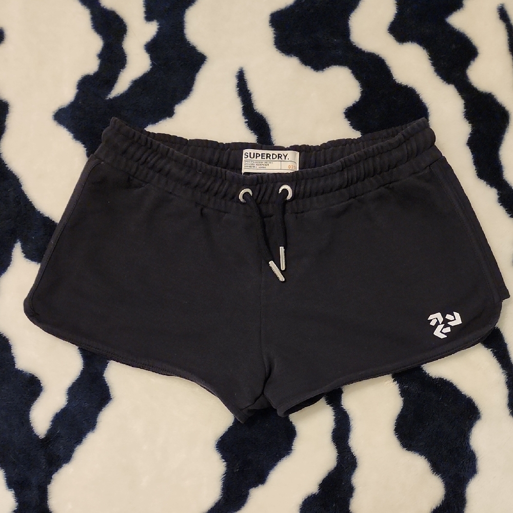 Superdry Black Athletic Shorts with Drawstring Waistband
